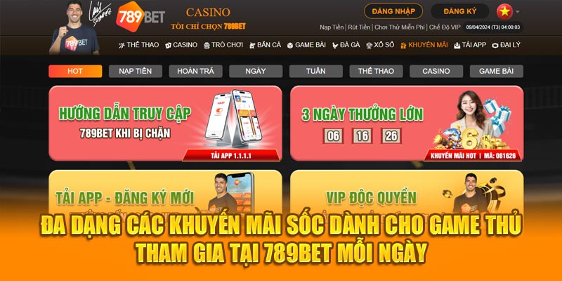 Đa dạng các khuyến mãi sốc dành cho game thủ tham gia tại 789bet mỗi ngày